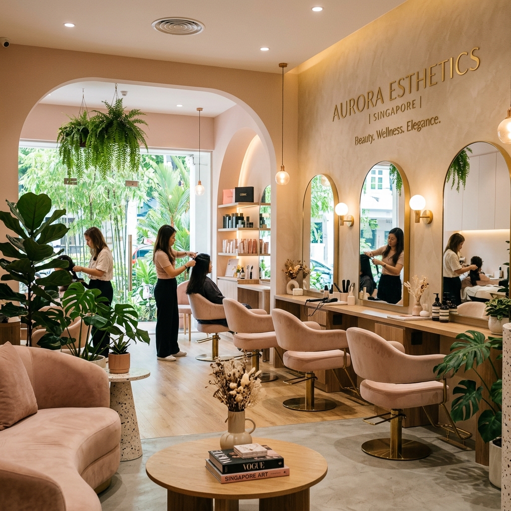 Cozy modern salon interior
