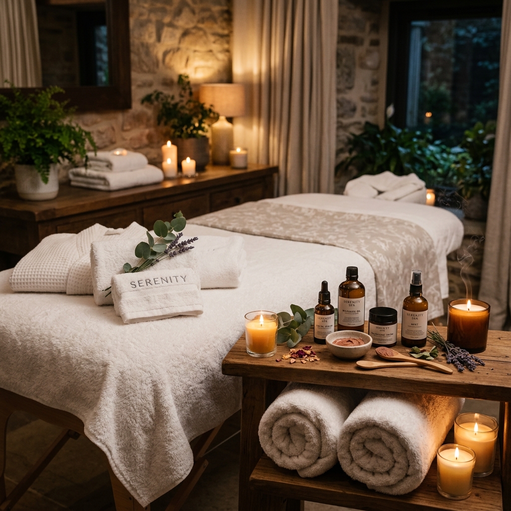 Relaxing spa setup